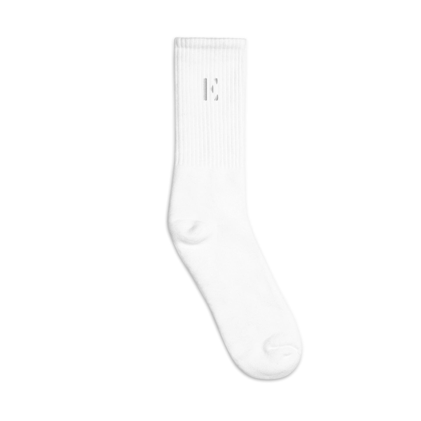 Elementary Threads White Embroidered socks