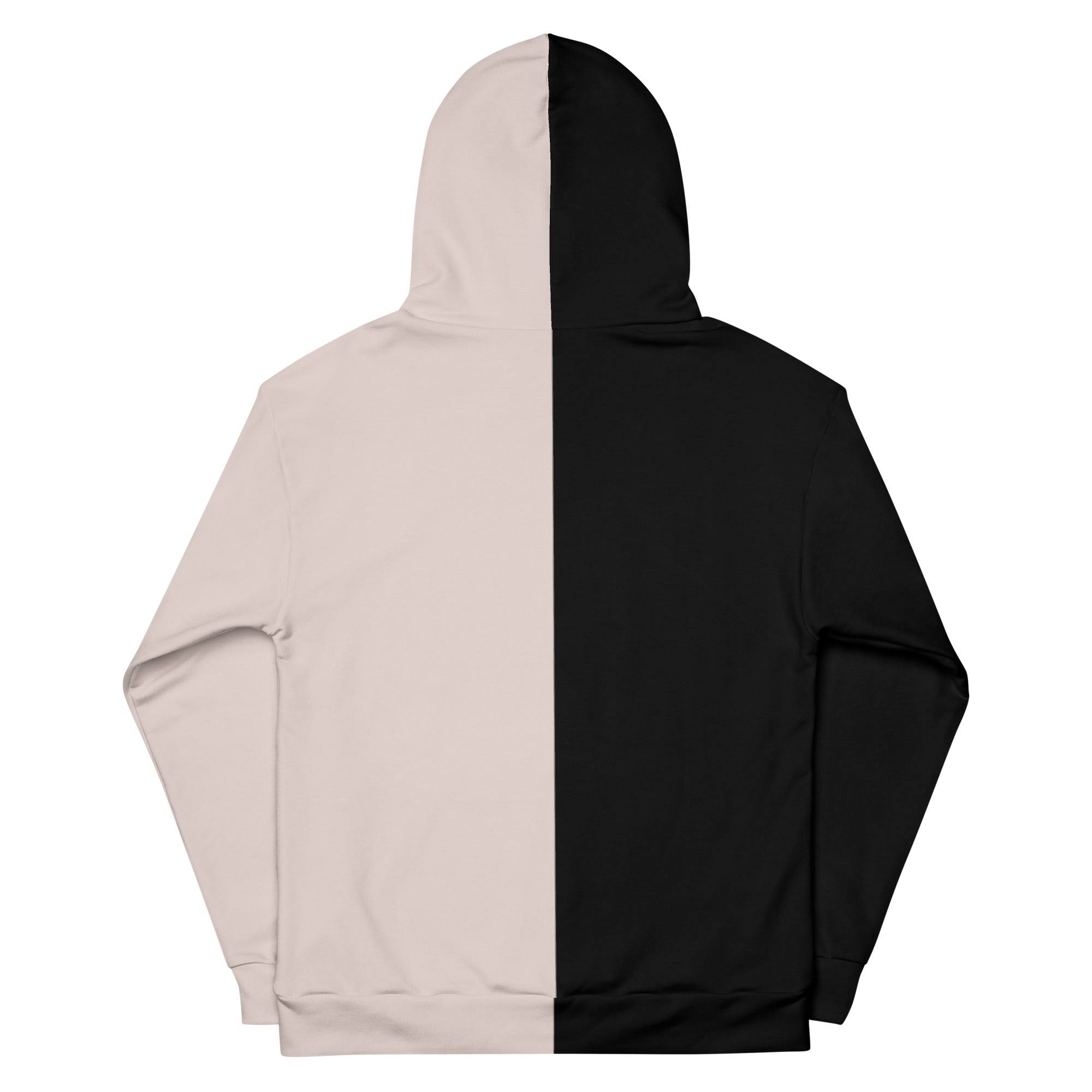 Black and discount white half hoodie