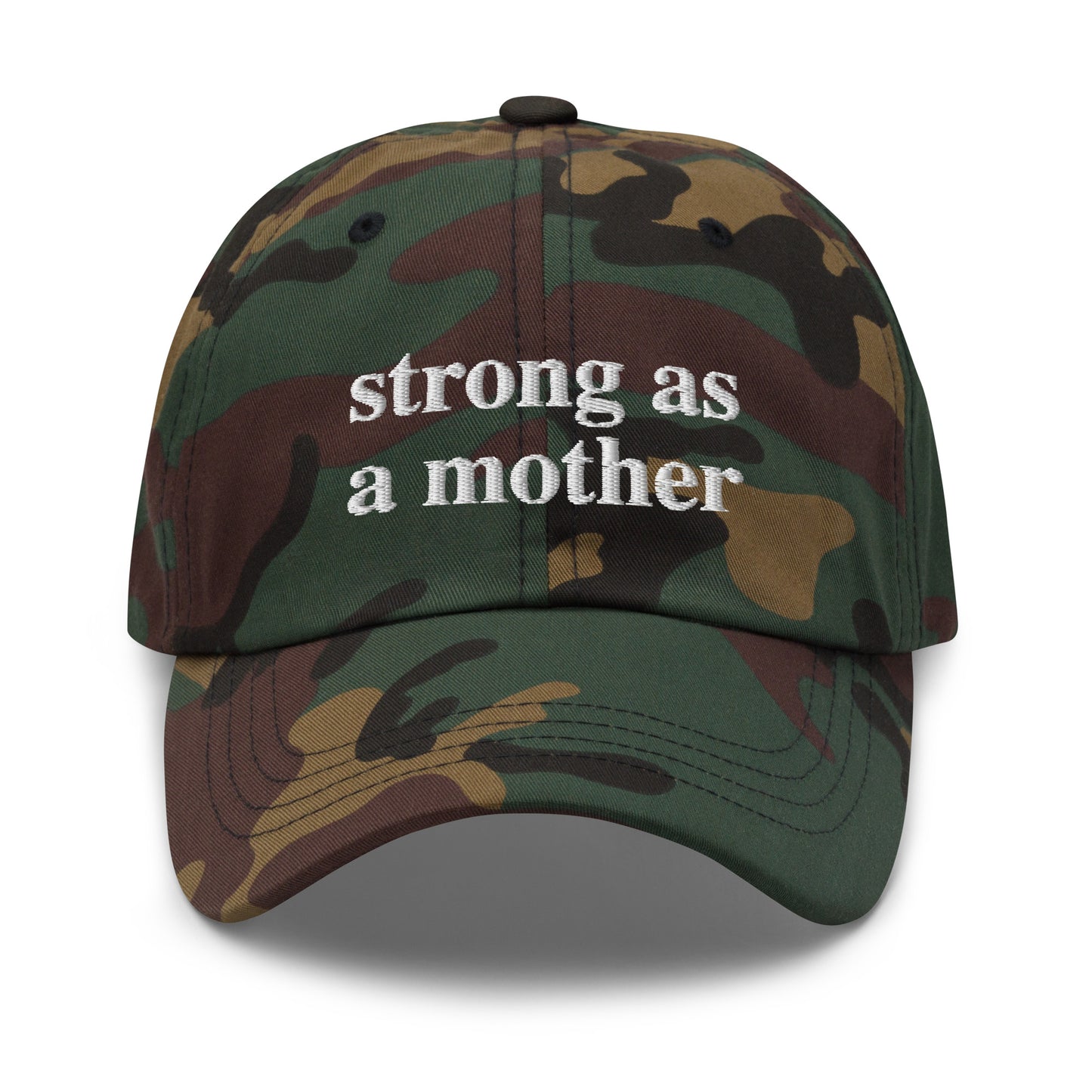 strong as a mother (White Embroidered) Dad hat