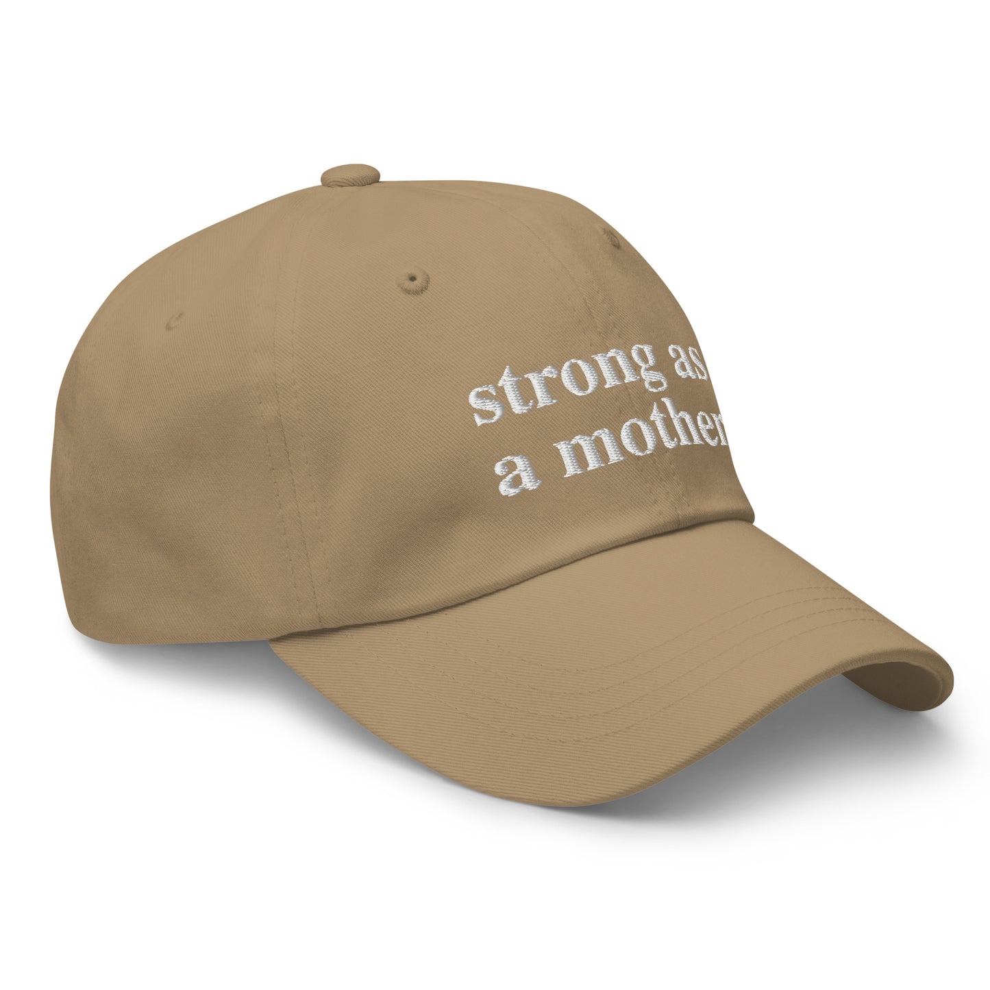 strong as a mother (White Embroidered) Dad hat