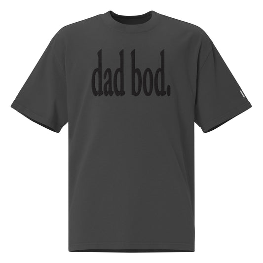 dad bod. (White Embroidered) Oversized faded t-shirt