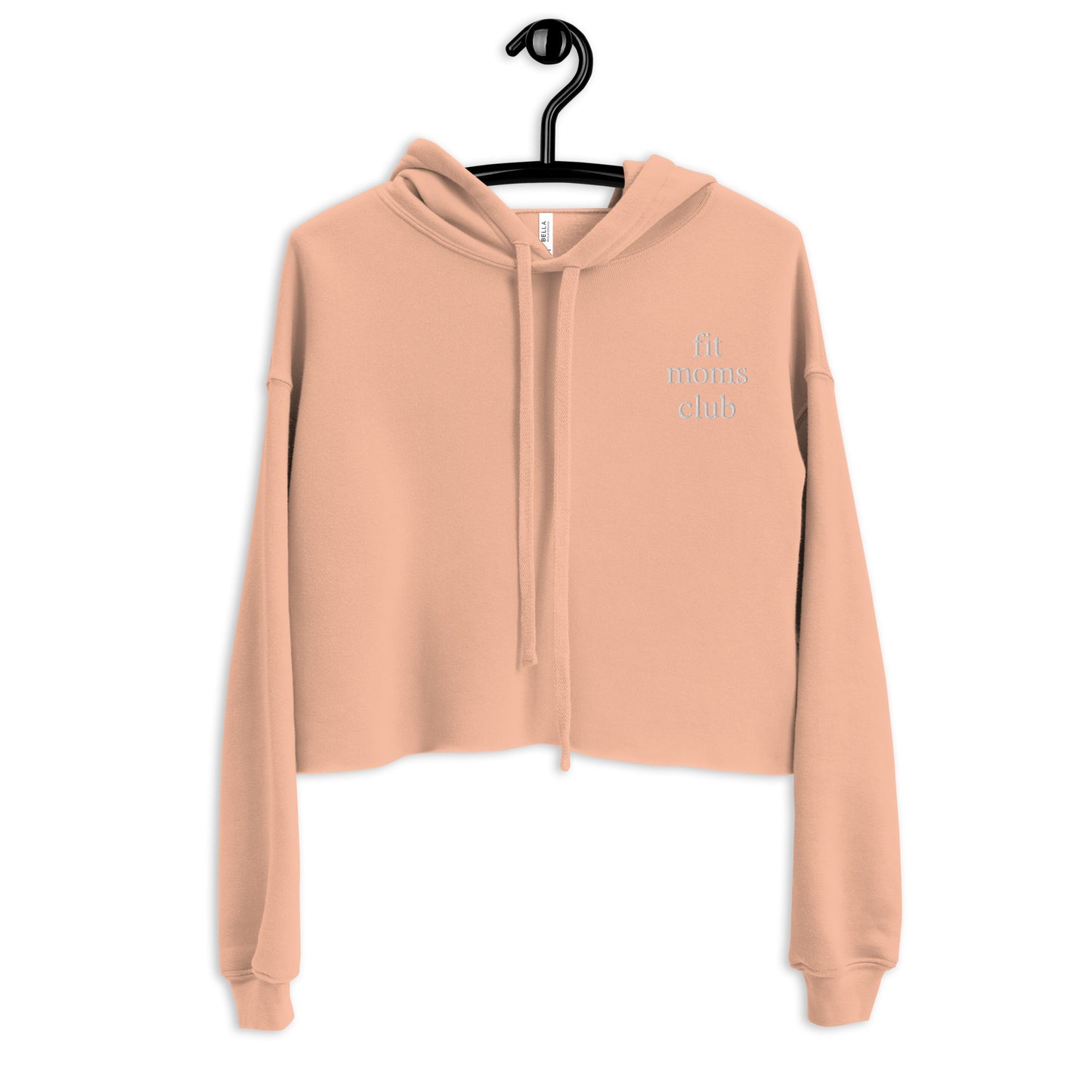 fit moms club (White Embroidered) Crop Hoodie