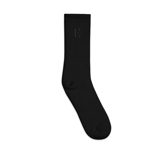 Elementary Threads Black Embroidered socks