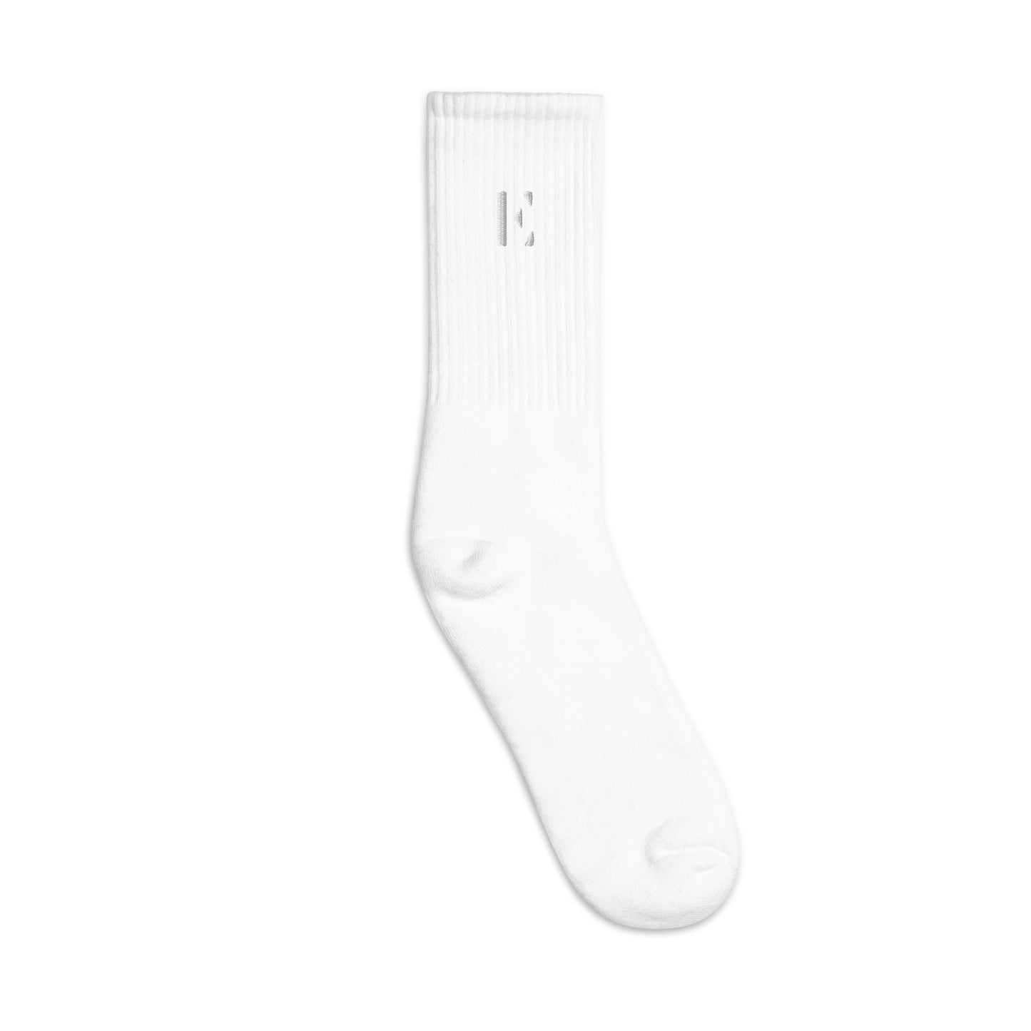 Elementary Threads White Embroidered socks