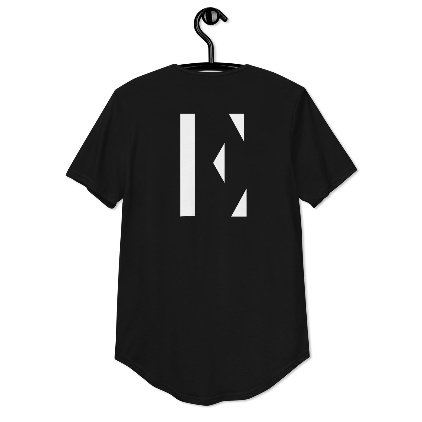 Black Elementary Threads Curved Hem T-Shirt