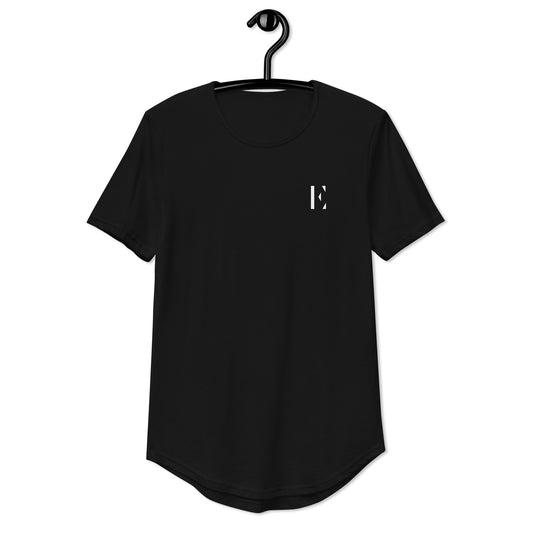 Black Elementary Threads Curved Hem T-Shirt