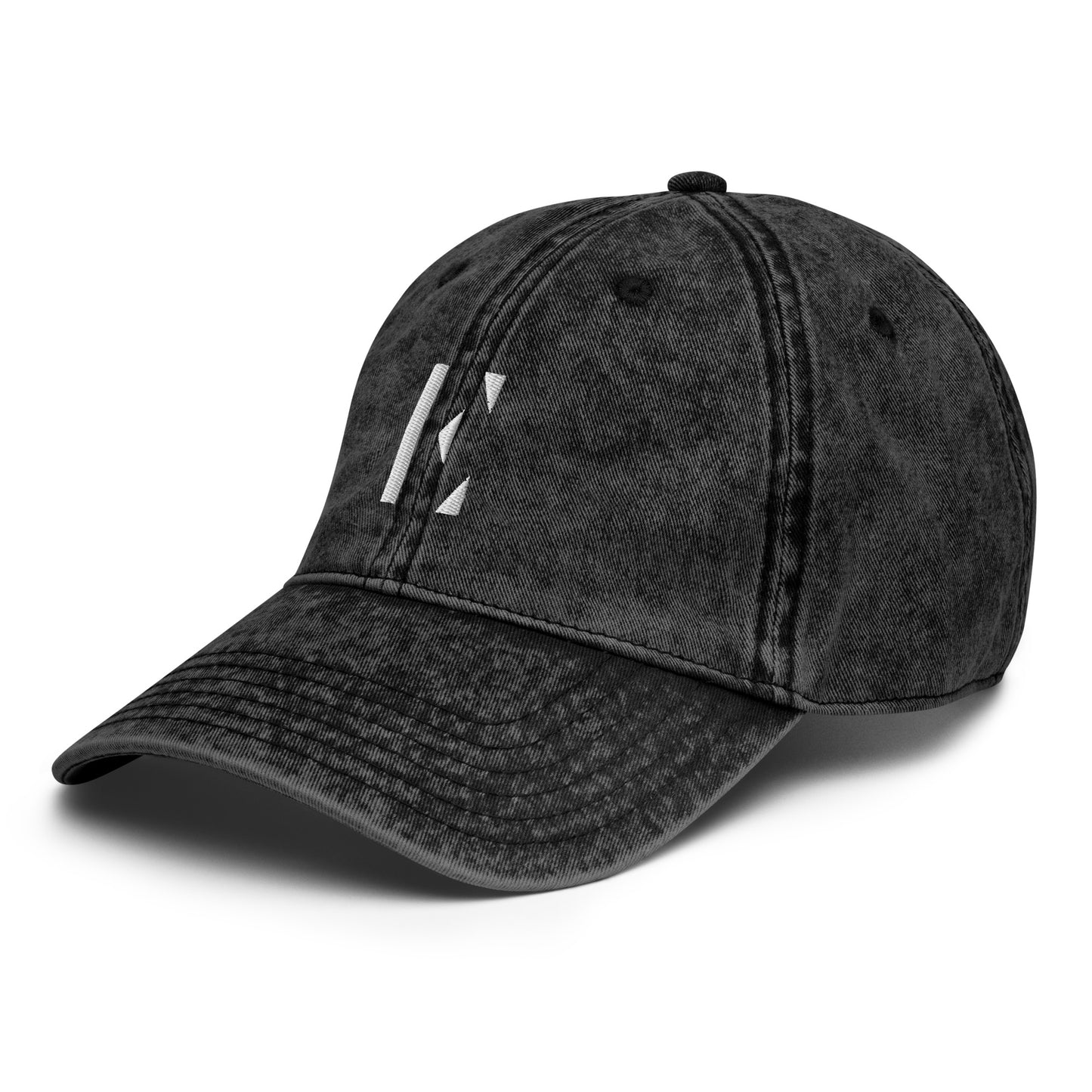 Elementary Threads White Embroidered Vintage Cotton Twill Cap