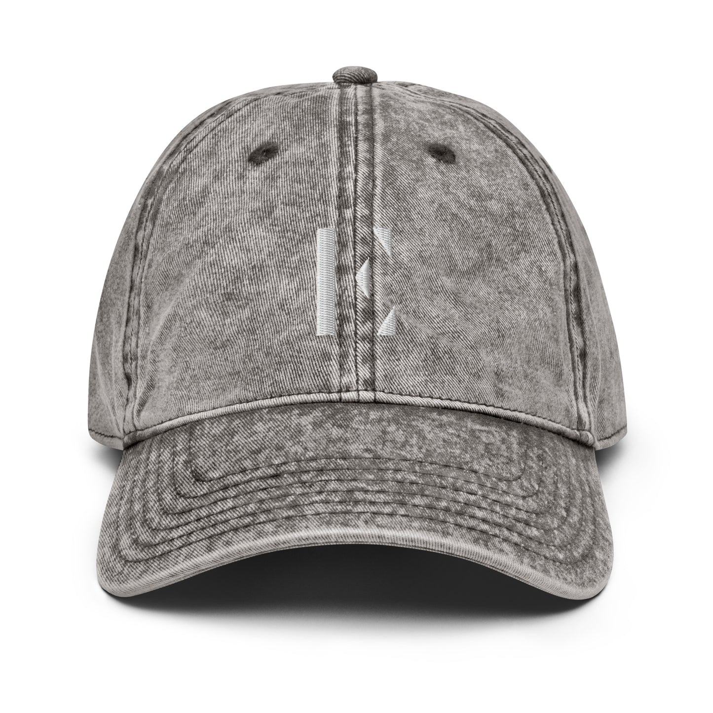Elementary Threads White Embroidered Vintage Cotton Twill Cap