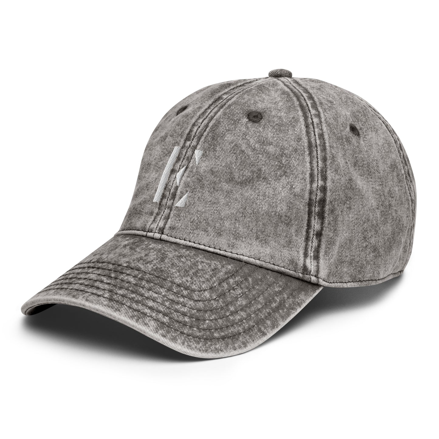 Elementary Threads White Embroidered Vintage Cotton Twill Cap