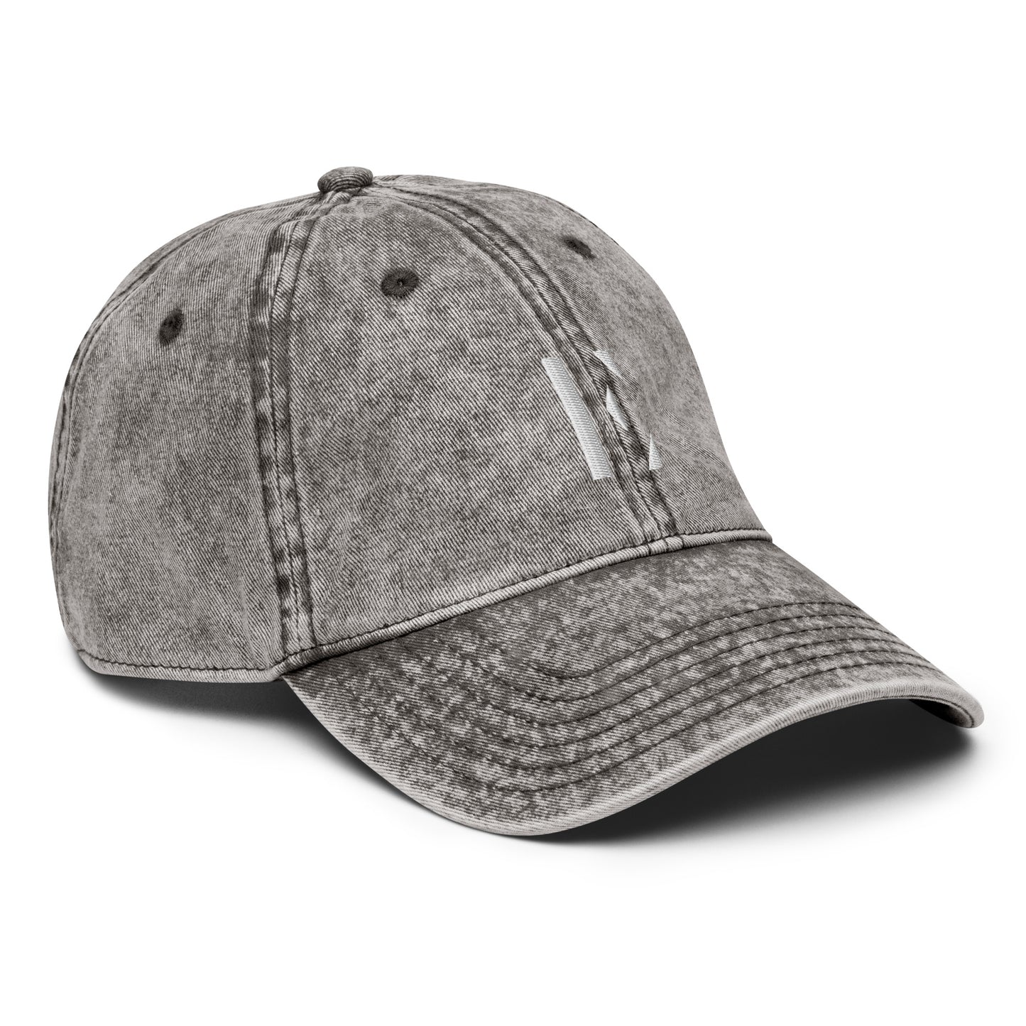 Elementary Threads White Embroidered Vintage Cotton Twill Cap
