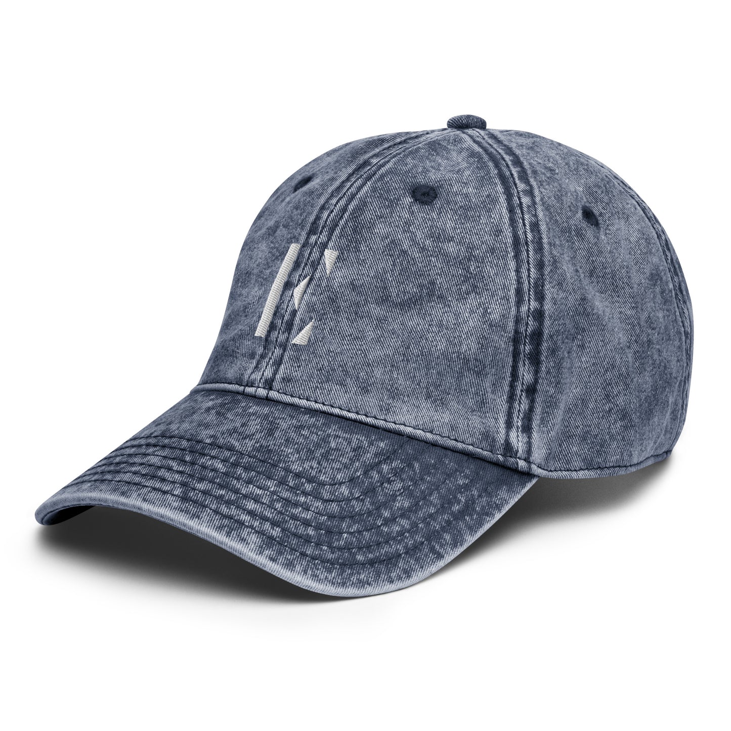 Elementary Threads White Embroidered Vintage Cotton Twill Cap