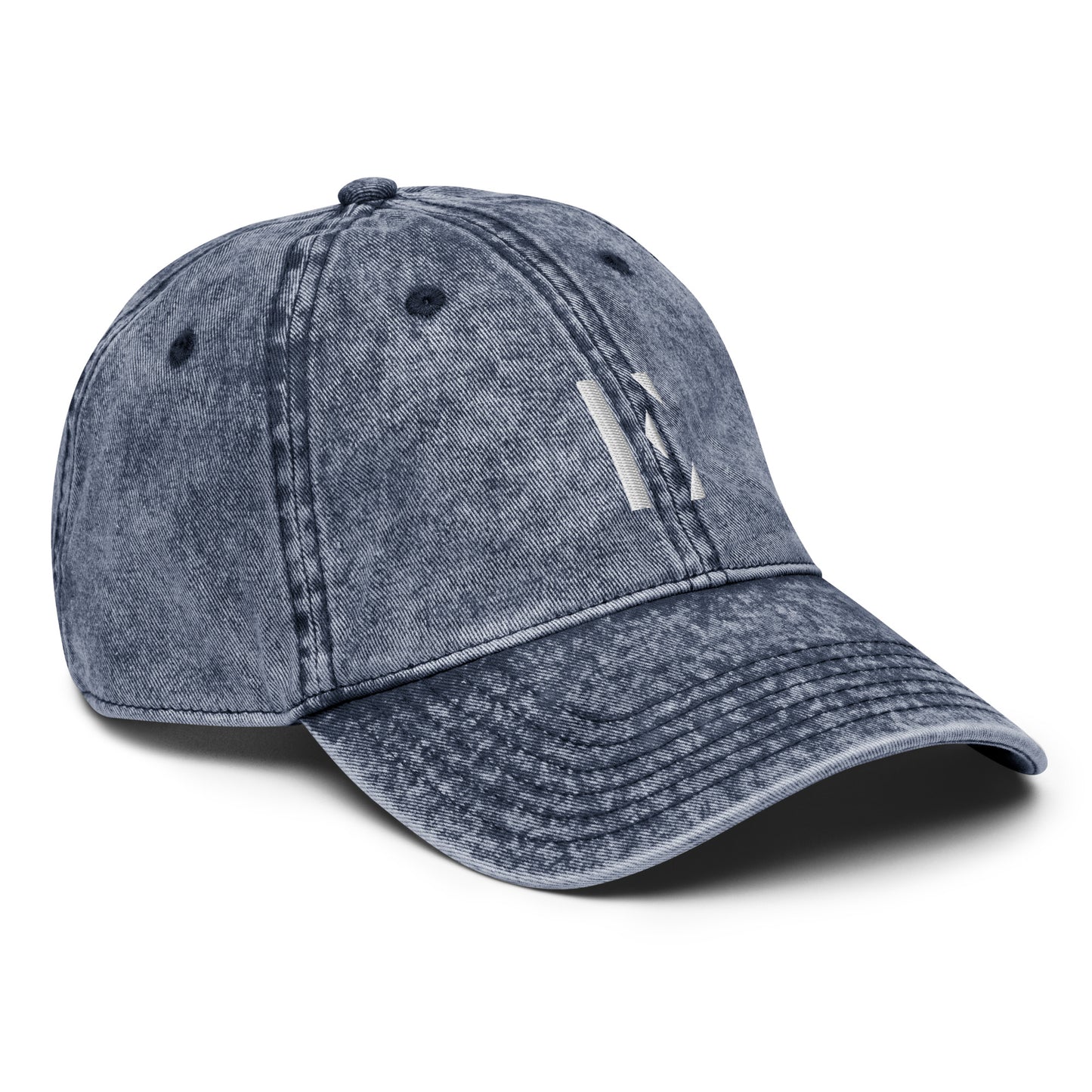 Elementary Threads White Embroidered Vintage Cotton Twill Cap